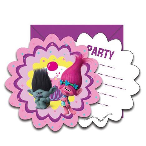 Trolls Party Invites (Pack of 6) £0.59